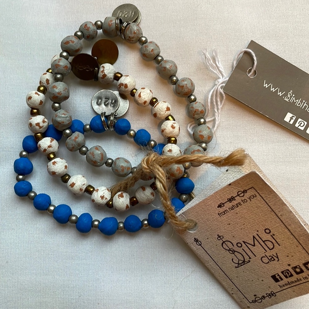 SIMBI HANDMADE CLAY 3 STACKABLE BRACELETS